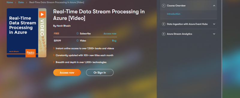 [Packtpub] Real-Time Data Stream Processing In Azure [Video]