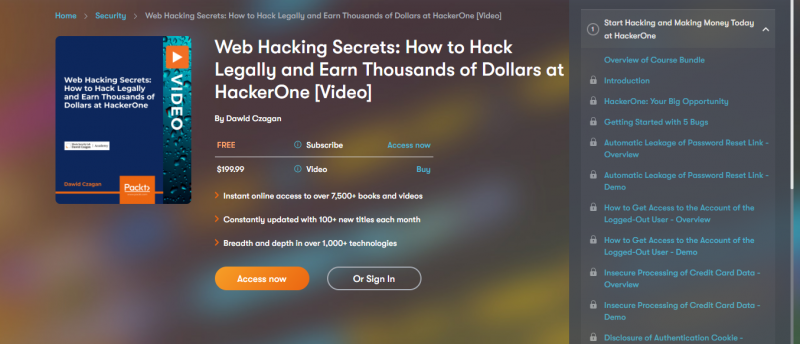 [Packtpub] Web Hacking Secrets: How To Hack Legally And Earn Thousands Of Dollars At Hackerone [Video]